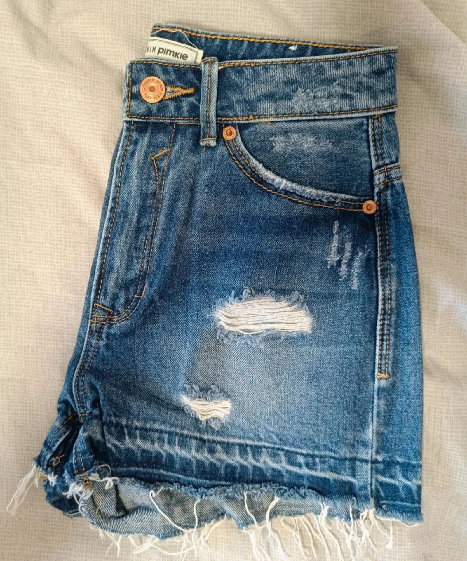🌴 SHORTS VAQUEROS RIPPED DE TIRO ALTO - PIMKIE (TALLA 36 / S) 🎸✨ – photo 2